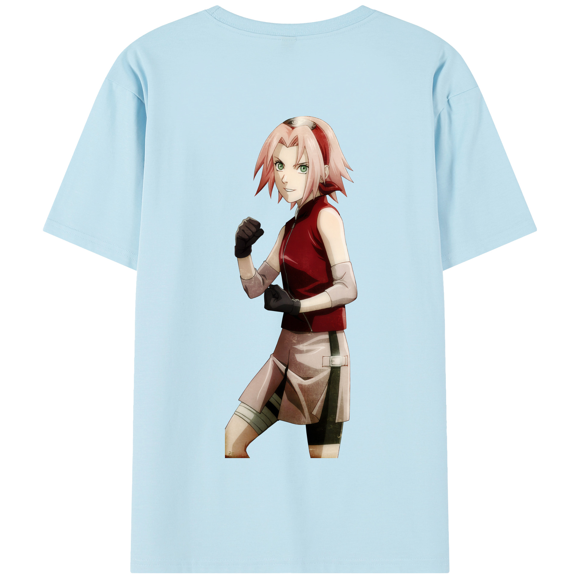 （画像用） NARUTO -ナルト- 春野サクラ Haruno Sakura 綿100％半袖Tシャツ（背面プリント）